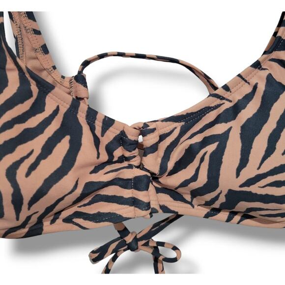 Xhilaration Juniors Pink Zebra Animal Print Bikini Swim Top – Size Small - Picture 2 of 8